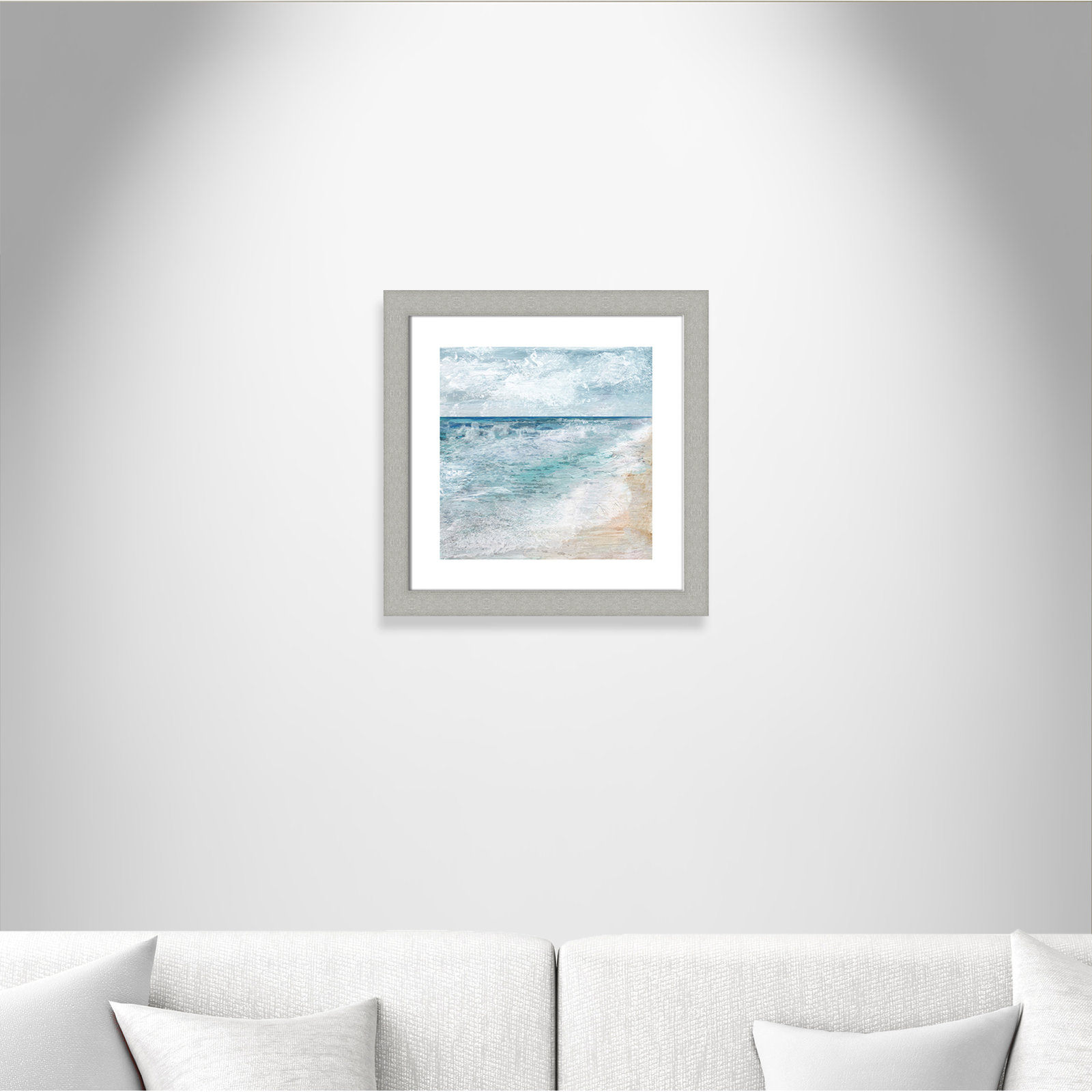 Basel "Shore Walk" Print, Brushed Silver, 18.5" H x 18.5" W x 1.25" D
