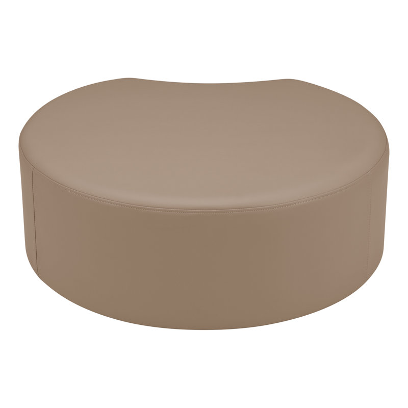 Tabouret en forme de croissant structuré en savoir plus, H 14 po x l 28 po x P 32,5 po, Taupe hachuré