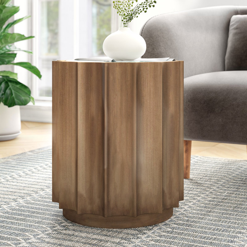 Gaertner 21" H Glass Drum End Table