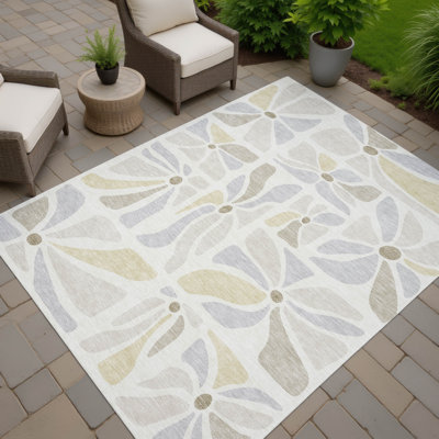 Machine Washable Indoor/Outdoor Chantille ACN2630 Floral Rug