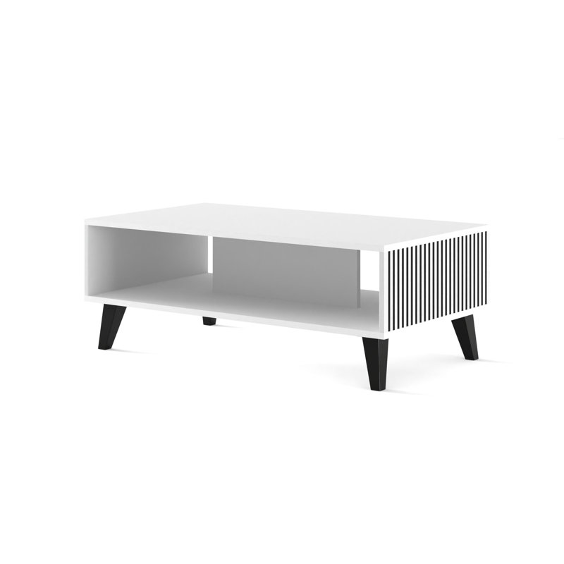 Ravenna Coffee Table with Storage, Black, White