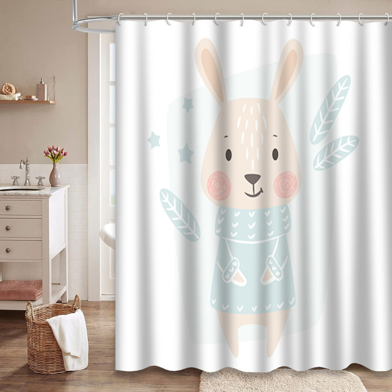 Rideau de douche Bunny Winter, L 72 po x l 78 po