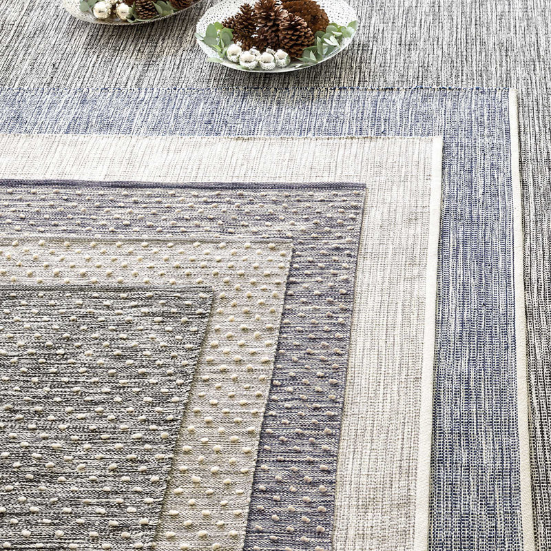 Tapis intérieur / extérieur gris Tideline, Rectangulaire 2 pi x 3 pi