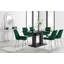 Edzard Double Pedestal High Gloss Dining Table Set with 6 Luxury Velvet Dining Chairs-50896073-89191898