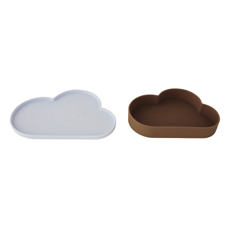 Chloe Silicone Salad Bowl, Ice Blue/Choko