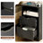 15.7" Black Nightstand, P2 Particleboard, Matte Melamine, Handleless, 2 Drawers, US Outlet (2 Pcs)-528021837