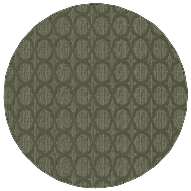 Tapis touffeté à motif géométrique sauge Togut, Rond 5 pi