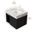Meuble-lavabo de salle de bain 24 po EIDEN, meuble de rangement flottant, comptoir en pierre frittée blanc Carrara et lavabo en céramique avec 1 trou de robinet pré-percé, démonté, sans robinet et ensemble de drain, couleur noire-358519982-358519983