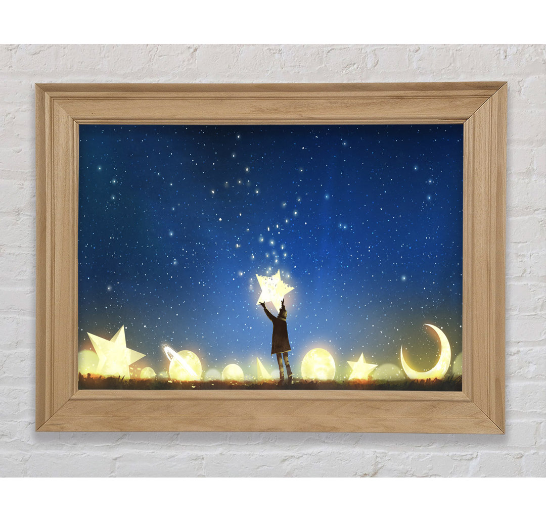 Placing A Star In The Sky - Einzelner Bilderrahmen Kunstdrucke