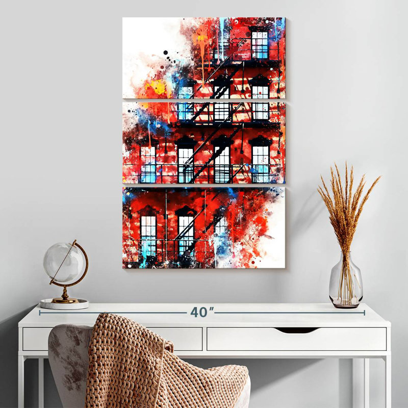 Façade aquarelle Lilie, H 32 po x l 20 po