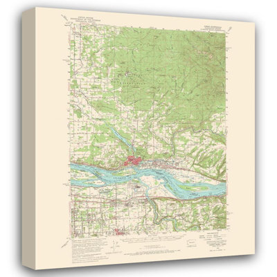 Art sur toile tendue par Williston Forge USGS Gallery: Camas Washington Oregon Quad, USGS