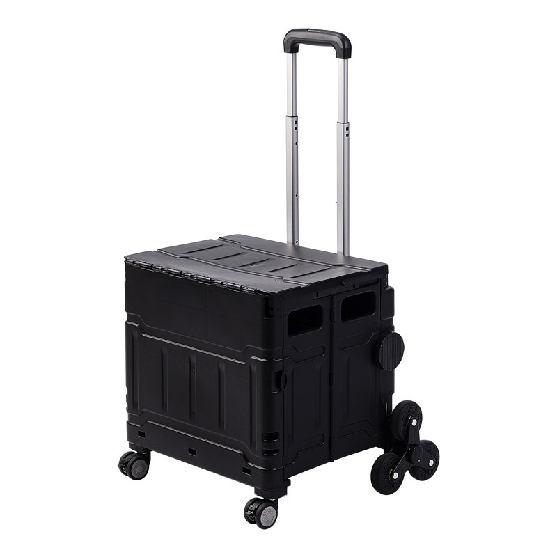 Dirksen 41cm H x 33.5cm W Utility Cart with Wheels, Black