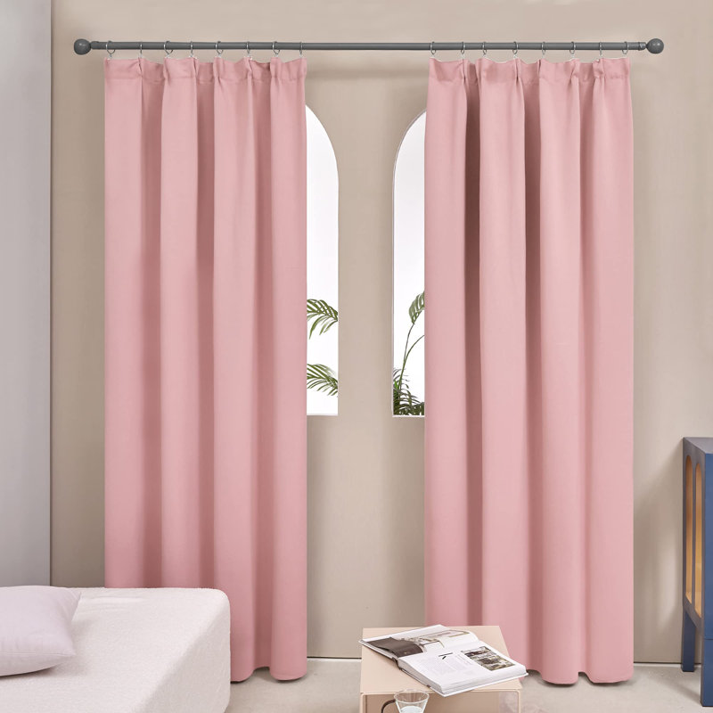 Rahkiem Polyester Blackout Pinch Pleat Curtain Pair, 55cm Width x 245cm Drop