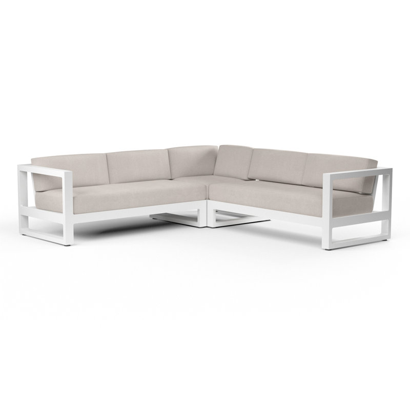 Canapé modulaire avec coussins Newport, Toile Sunbrella® naturelle