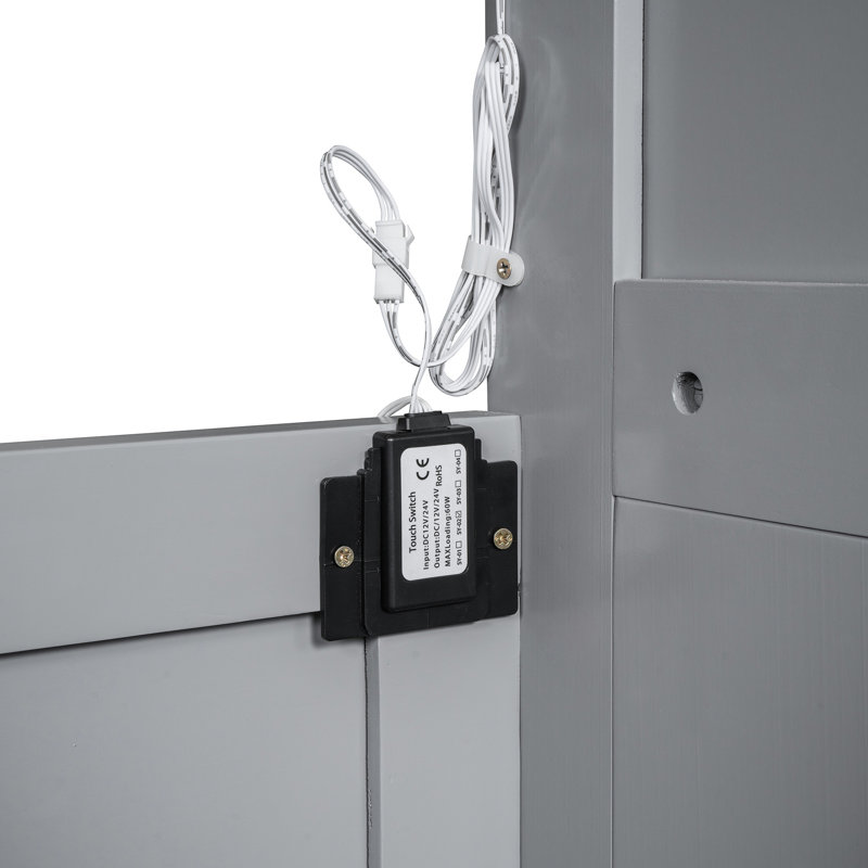 Lit avec tablettes, garde-robe, lumières à DEL - gris pour des espaces pratiques peu encombrants, Gris, Lit double
