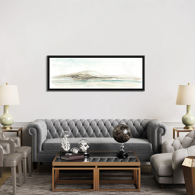 «Liquid Hillscape I», reproduction sur toile, H 12 po x l 36 po x P 1,5 po, Toile avec cadre noir