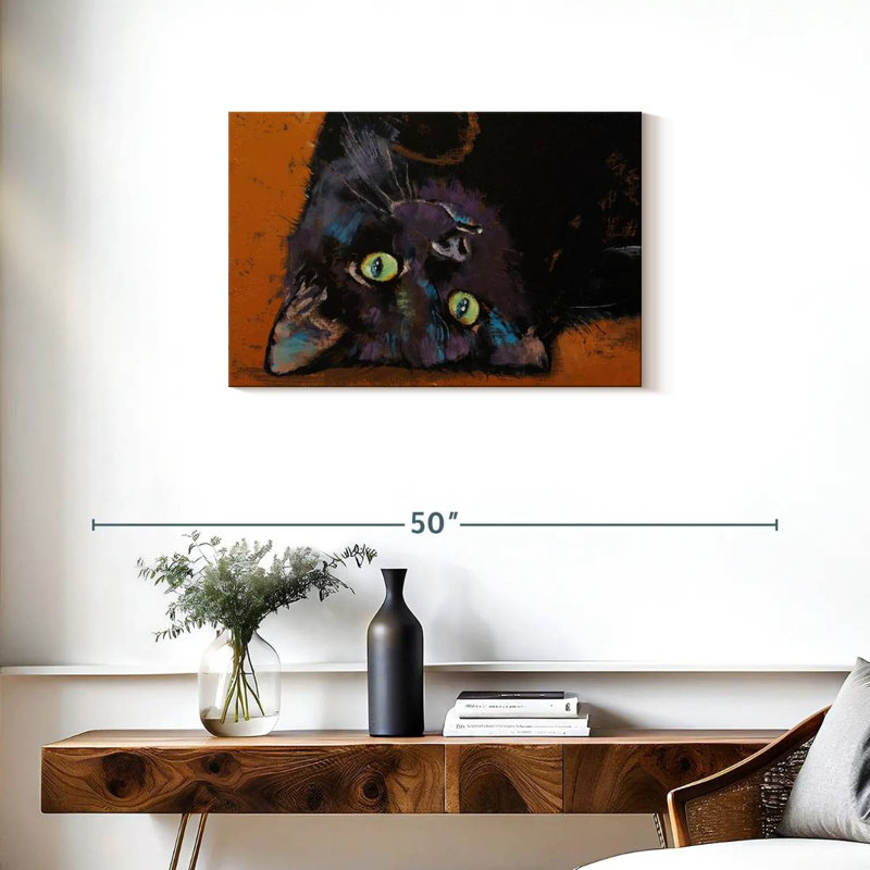 Chaton à l'envers, H 20 po x l 30 po