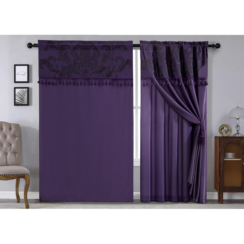 Royale Room Darkening Curtain Pair, Purple
