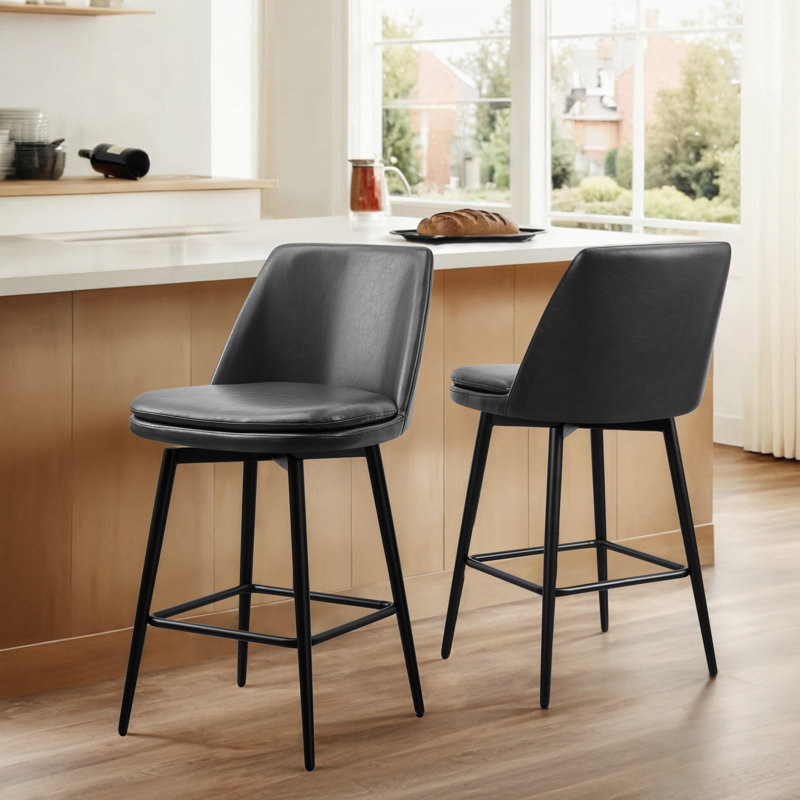 Tabouret Betzalel, Tabouret de comptoir (siège d'une hauteur de 27 p, Noir
