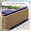 Outdoor Wicker Patio Conversation Furniture Set With Acacia Wood Coffee Table-658651825-658651824