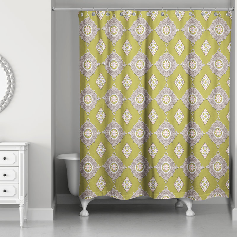 Rideau de douche simple Handler, Vert / Gris