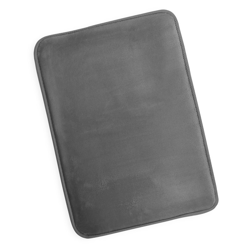 Ultra Soft and Absorbent Memory Foam Bath Rug Set with Non-Slip Backing, Charcoal Stone Gray, Small: 24" L x 17" W