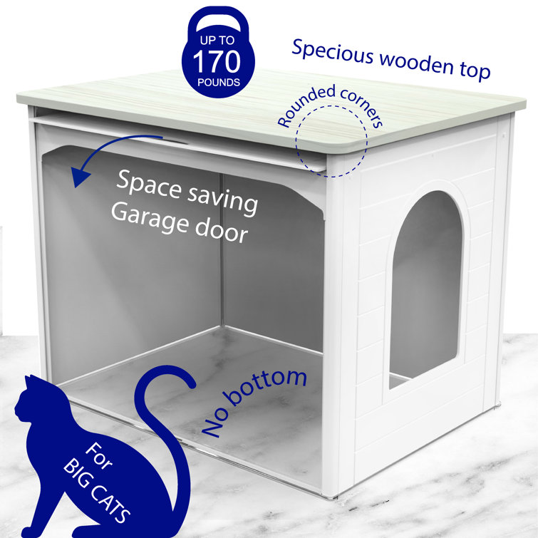  Tangkula Cat Litter Box Enclosure with Flip Half Door