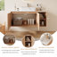 Armoire de salle de bain moderne en bois 36 "avec lavabo en céramique blanche 36"