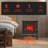 1400W Electric Stove Heater, Black Indoor Fireplace with 3-Level Flame Effect, 3-Sided View and Remote Control