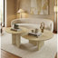 Ensemble de tables basses en marbre naturel Glod Yellow Beige, petite table, pierre naturelle
