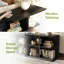 Table d'appoint noire avec tablettes de rangement ouvertes