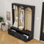 Farmhouse Hall Tree with Entryway Bench, Coat Rack, 3 Drawers and 8 Retro Hooks-1746915848
