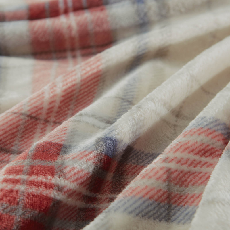  Couverture de canapé en velours de vison super doux et chaud, Roi, Rouge