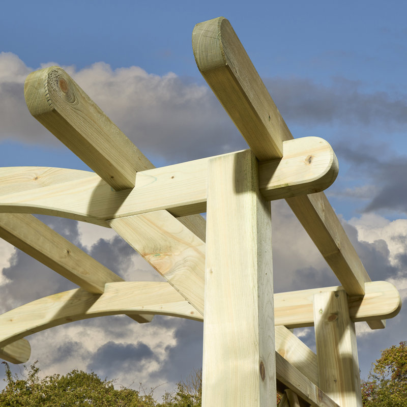 179cm W x 129.5cm D Solid Wood Arbour in Natural
