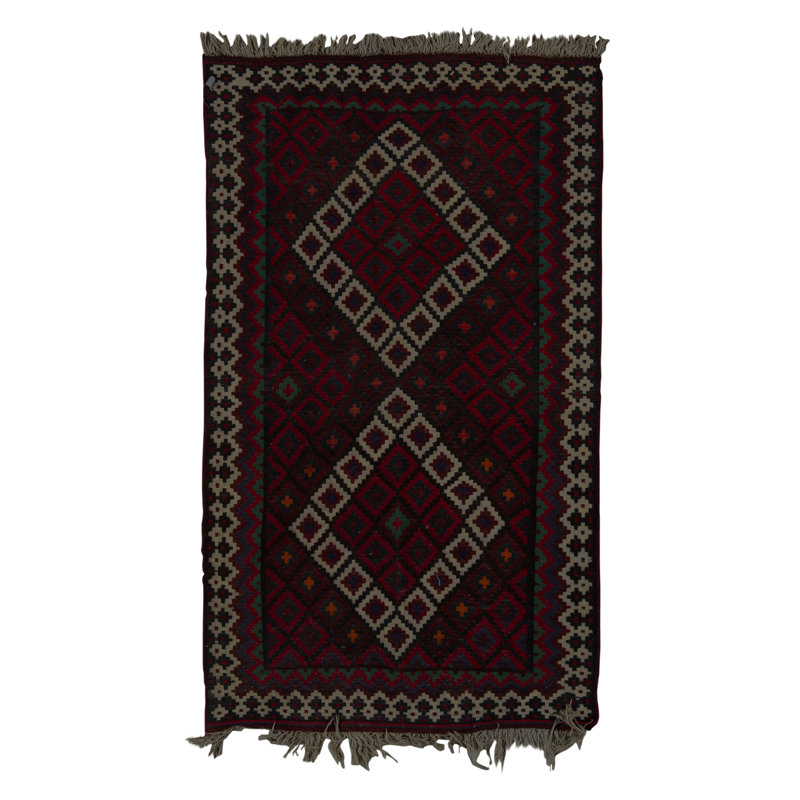 Hand-Knotted High-Quality Red and Black Area Rug