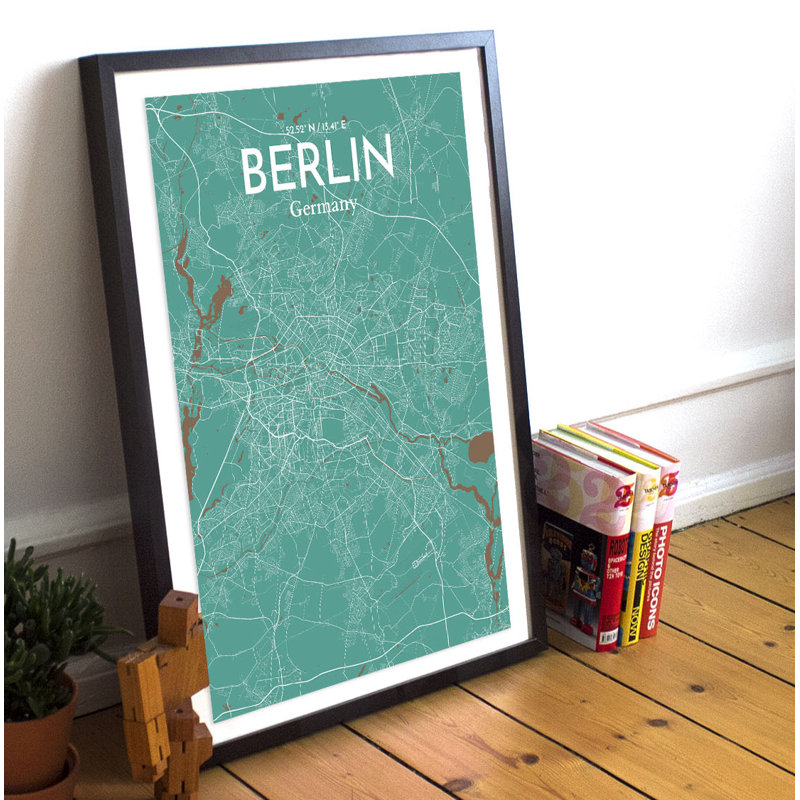 Berlin City Map - No Frame Print, 43.2cm H x 27.9cm W x 0.1cm D