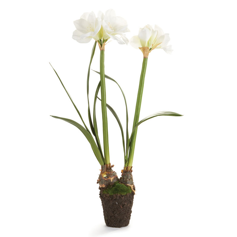 Faux Double Lily Drop-In, White