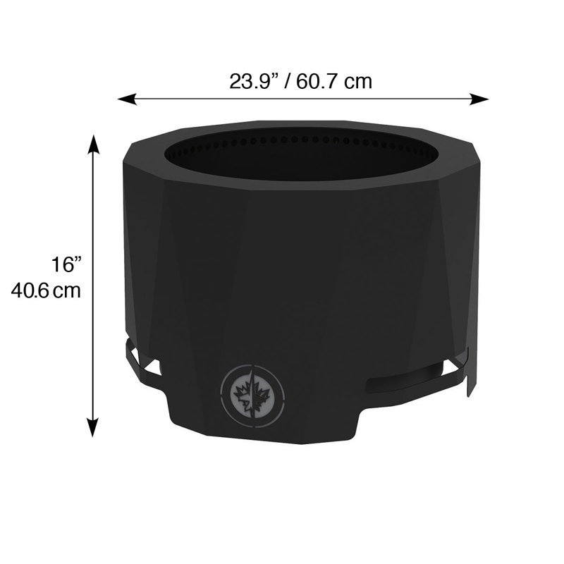 Round Steel Smokeless Fire Pit, Winnipeg Jets