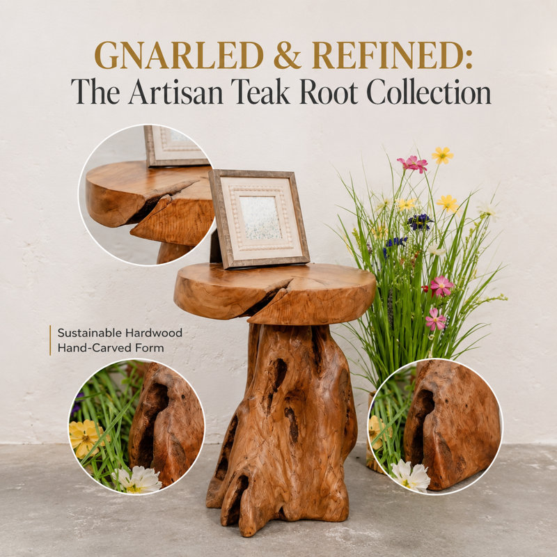 Burruss Solid Wood Accent Stool