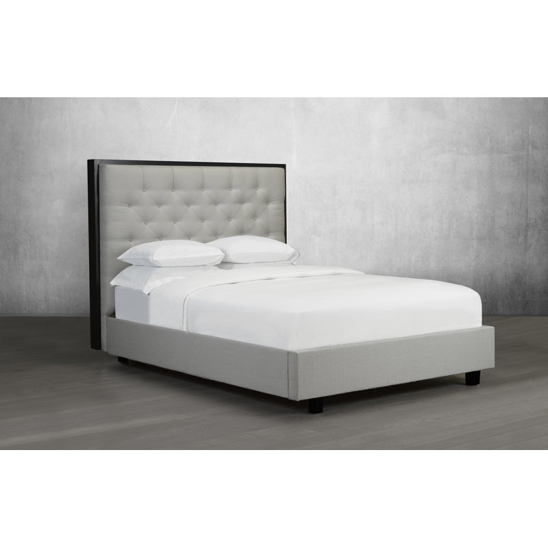 Lit plateforme en tissu d’ameublement Hatherleigh, Très grand, Gris
