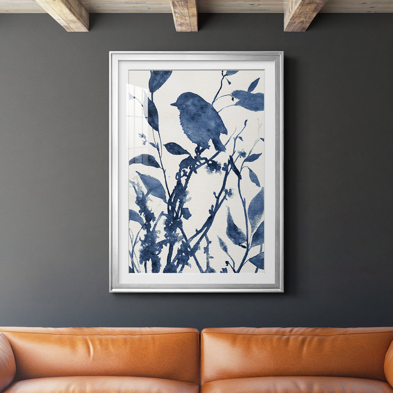 Bluebird Silhouette II - impression d'un cadre photo unique, H 36,5 po x l 26,5 po x P 1 po, Cadre argenté