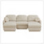 Canapé surdimensionné en U de 105 po en chenille, canapé à assise profonde avec repose-pieds mobile, coussins ronds et coussins de dossier matelassés exquis, pieds à structure encastrée, assemblage facile, convient au salon, beige crème-239152619-239152621