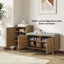 Walnut Wooden Shoe Storage Bench With Left-Side Cabinet For Entryway (47")