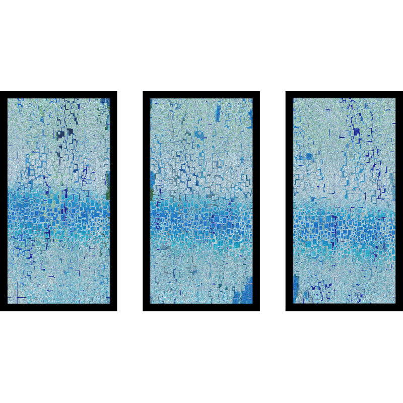 « illusion bb asolo », ensemble de 3 reproductions d’art encadrées, L 40,5 po x H 25,5 po x P 1 po, Cadre noir