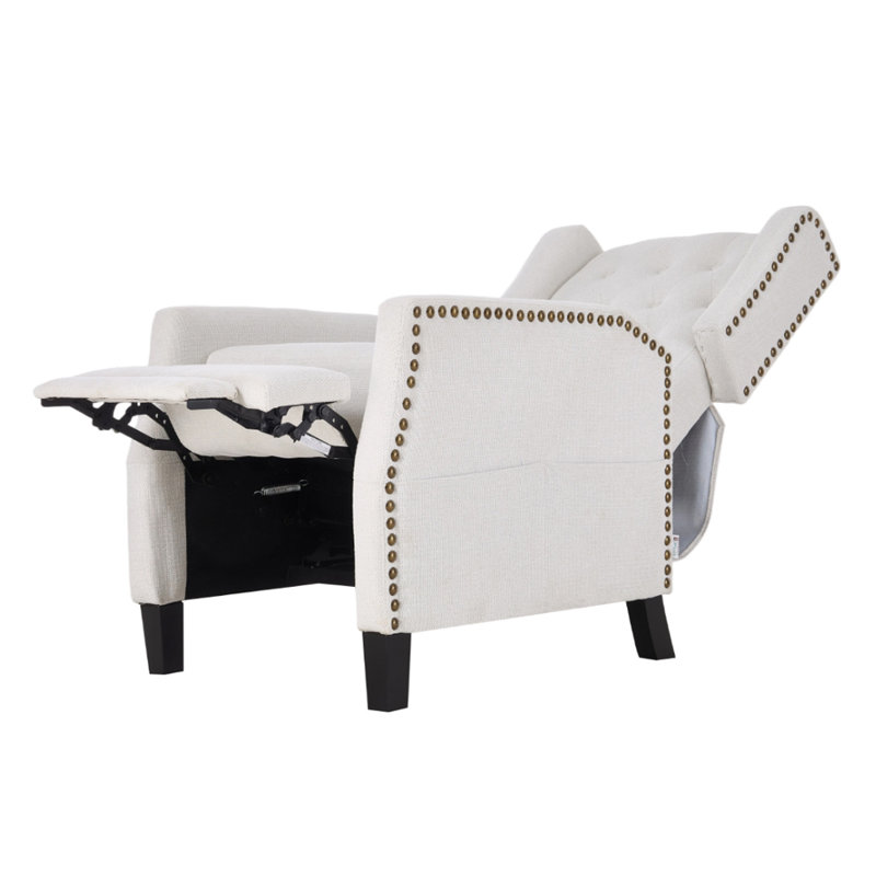 153cm Wide Chenille Wall Recliner Standard Recliner, White