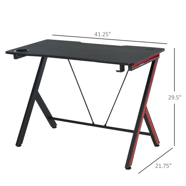 Gaming Desk Inbox Zero Size: 29.5 H x 31.4 W x 23.62 D