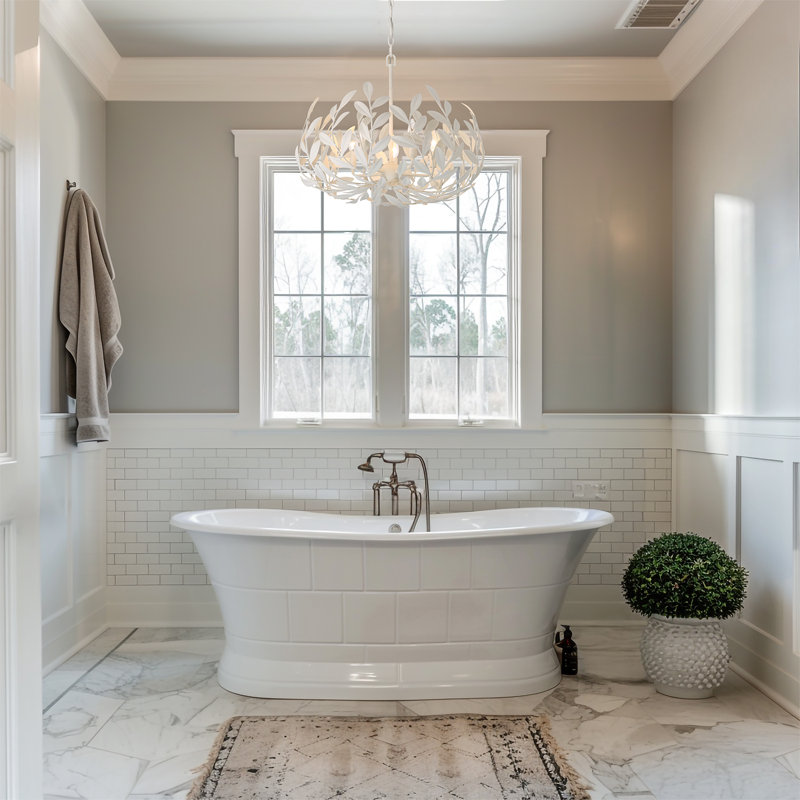 Aumiller 5 Light Matte White Chandelier, Matte White