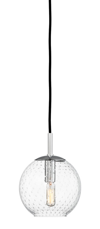 Rousseau 1 Light Pendant, Aged Brass, Clear, 19" H X 16" W X 16" D