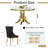 44.88" Round Dining Table Set for , Kitchen Table with Faux Marble Top, Dining Room Table & Velvet Chairs with Stainless Steel Pedestal, Piece Dining Table Set-780816253-780816226-780816228