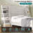  Louby Farmhouse King Platform Bed With Headboard, Bookshelves, Charging Station and Drawers, White-883258396-882924981